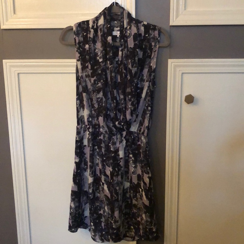 Parker Purple/navy Abstract Floral Dress
